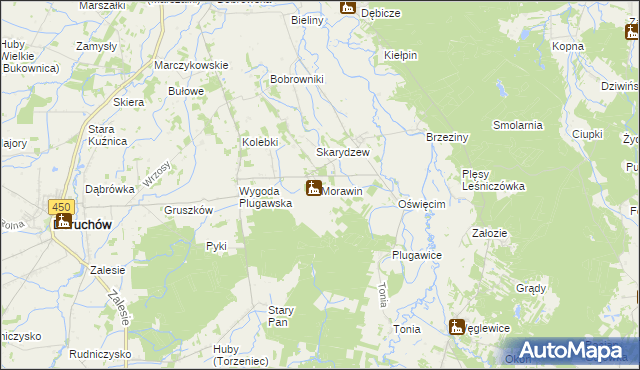 mapa Morawin gmina Doruchów, Morawin gmina Doruchów na mapie Targeo