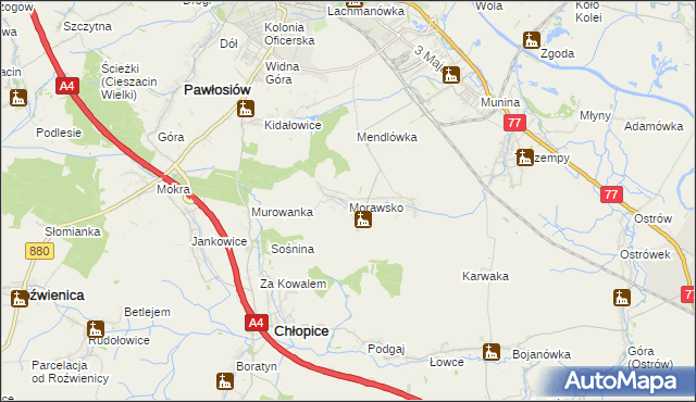 mapa Morawsko gmina Jarosław, Morawsko gmina Jarosław na mapie Targeo