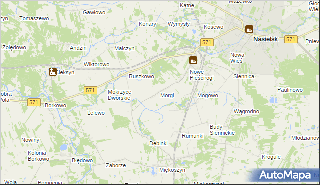 mapa Morgi gmina Nasielsk, Morgi gmina Nasielsk na mapie Targeo