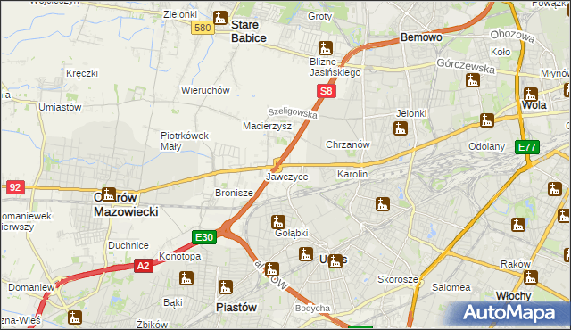 mapa Mory gmina Ożarów Mazowiecki, Mory gmina Ożarów Mazowiecki na mapie Targeo