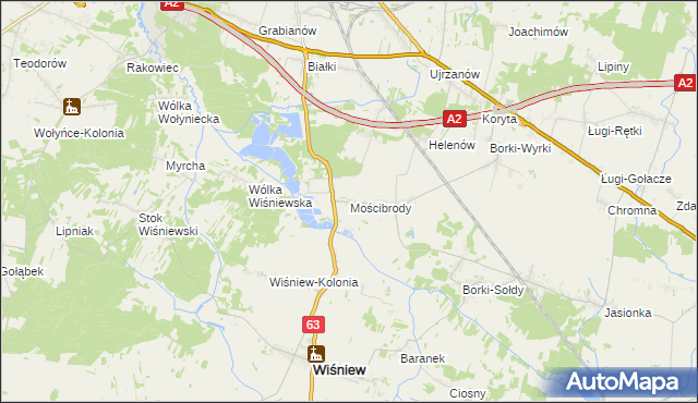 mapa Mościbrody, Mościbrody na mapie Targeo