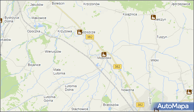 mapa Mościsko gmina Dzierżoniów, Mościsko gmina Dzierżoniów na mapie Targeo