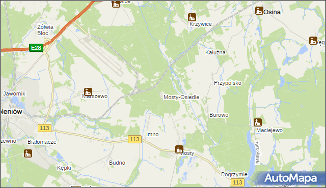 mapa Mosty-Osiedle, Mosty-Osiedle na mapie Targeo
