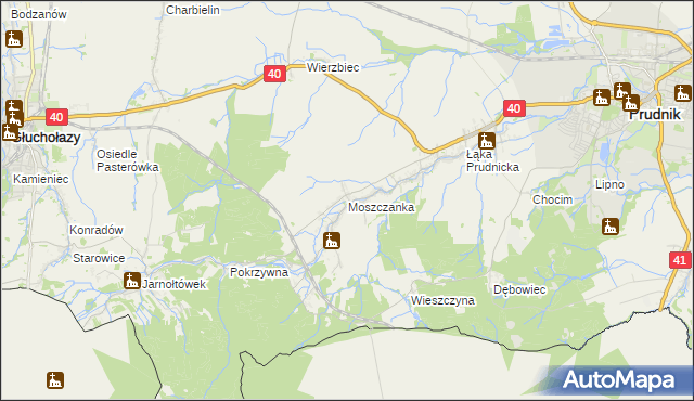 mapa Moszczanka gmina Prudnik, Moszczanka gmina Prudnik na mapie Targeo