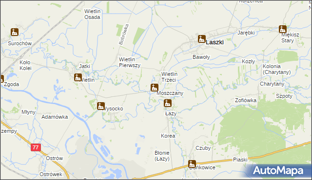 mapa Moszczany, Moszczany na mapie Targeo