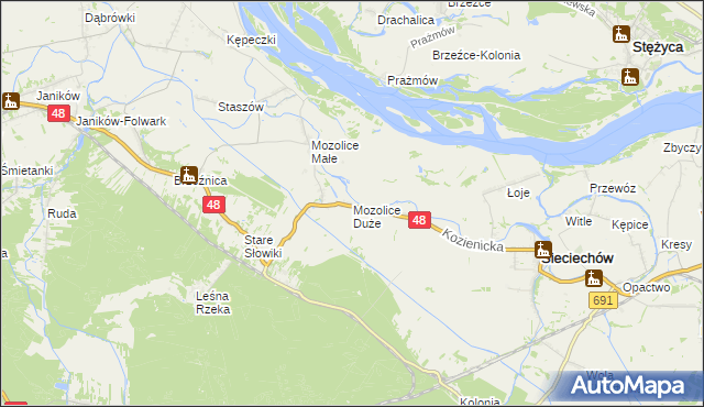 mapa Mozolice Duże, Mozolice Duże na mapie Targeo