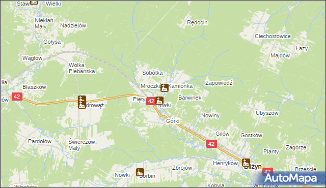 mapa Mroczków, Mroczków na mapie Targeo