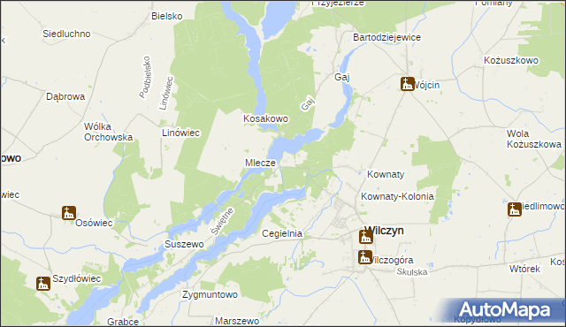 mapa Mrówki gmina Wilczyn, Mrówki gmina Wilczyn na mapie Targeo