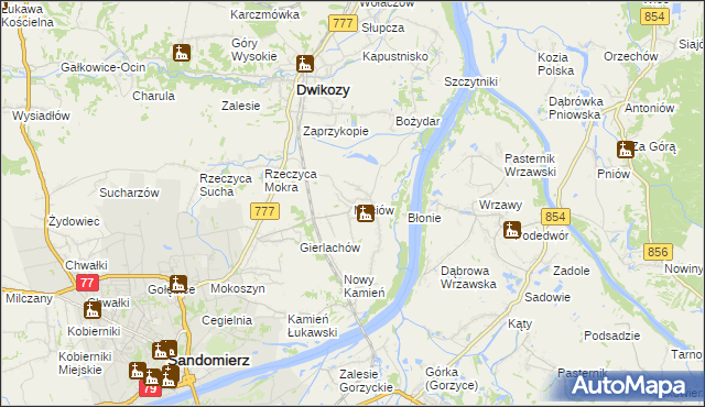 mapa Mściów, Mściów na mapie Targeo