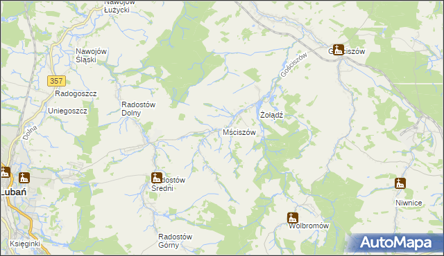 mapa Mściszów, Mściszów na mapie Targeo