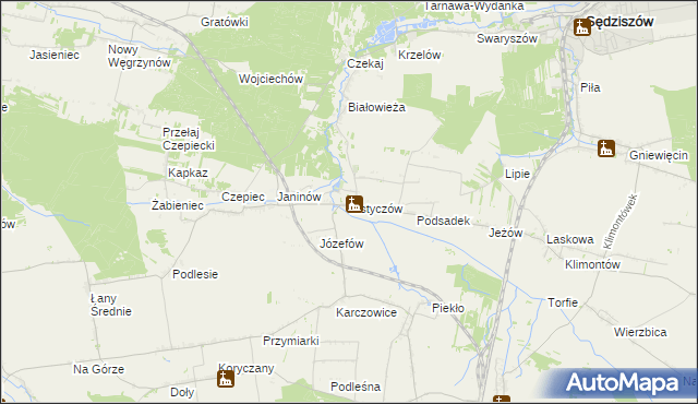 mapa Mstyczów, Mstyczów na mapie Targeo