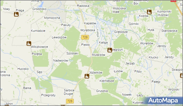 mapa Mularzów, Mularzów na mapie Targeo