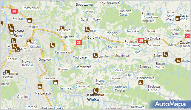 mapa Mystków, Mystków na mapie Targeo