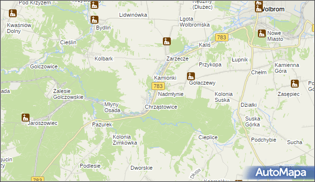 mapa Nadmłynie, Nadmłynie na mapie Targeo