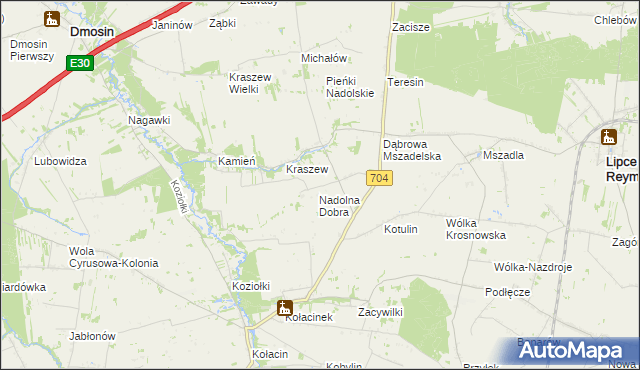 mapa Nadolna-Kolonia, Nadolna-Kolonia na mapie Targeo