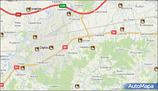 mapa Nagawczyna, Nagawczyna na mapie Targeo