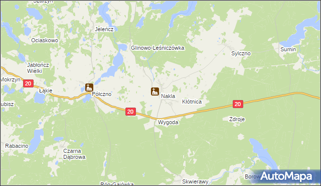 mapa Nakla, Nakla na mapie Targeo