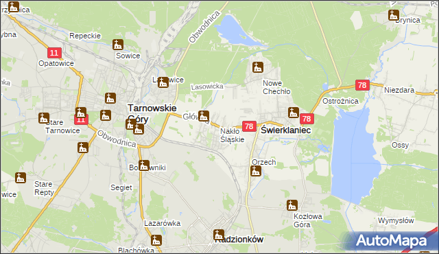 mapa Nakło Śląskie, Nakło Śląskie na mapie Targeo