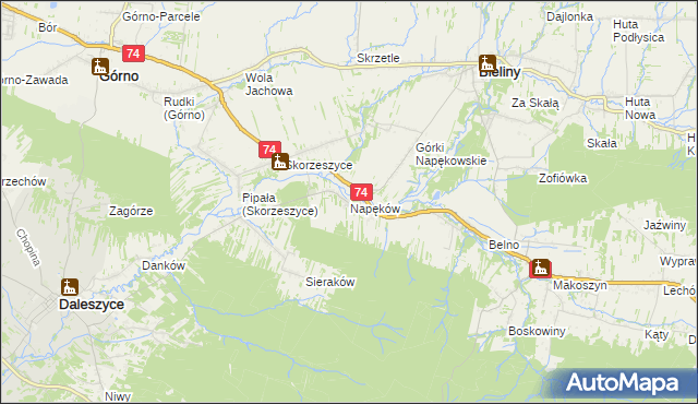 mapa Napęków, Napęków na mapie Targeo