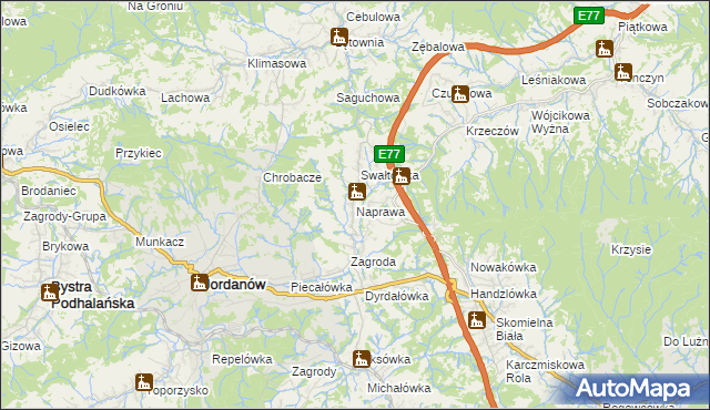 mapa Naprawa, Naprawa na mapie Targeo