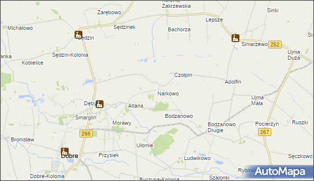 mapa Narkowo, Narkowo na mapie Targeo