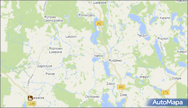 mapa Nętno, Nętno na mapie Targeo