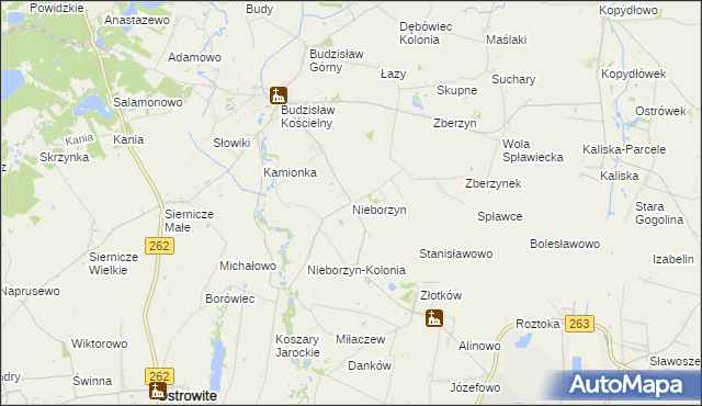 mapa Nieborzyn gmina Kleczew, Nieborzyn gmina Kleczew na mapie Targeo