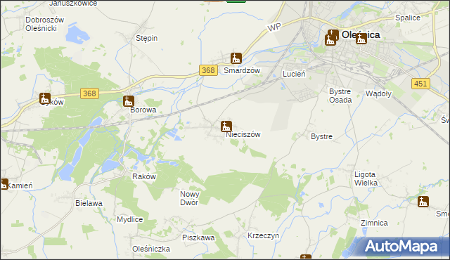 mapa Nieciszów, Nieciszów na mapie Targeo