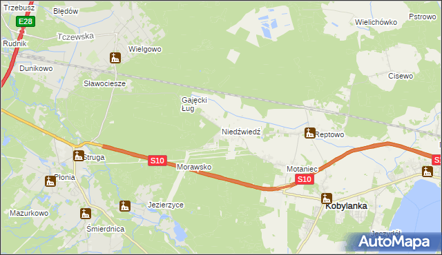 mapa Niedźwiedź gmina Kobylanka, Niedźwiedź gmina Kobylanka na mapie Targeo