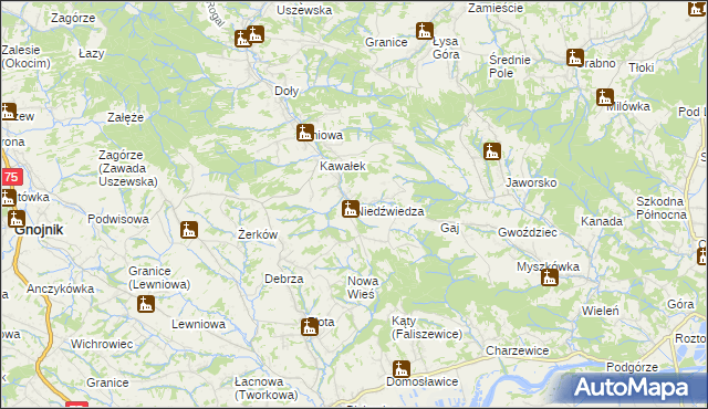 mapa Niedźwiedza, Niedźwiedza na mapie Targeo