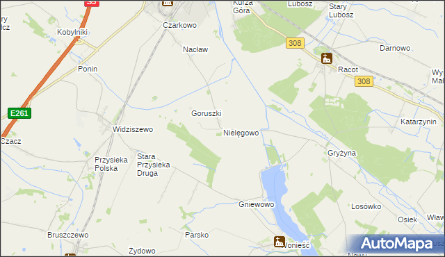 mapa Nielęgowo, Nielęgowo na mapie Targeo