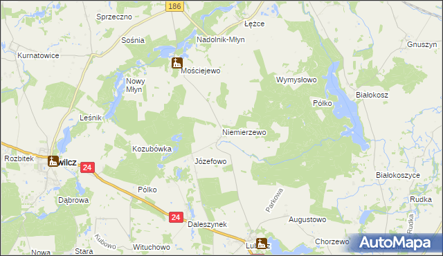 mapa Niemierzewo, Niemierzewo na mapie Targeo