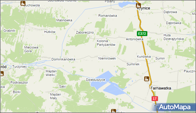 mapa Niemirówek, Niemirówek na mapie Targeo