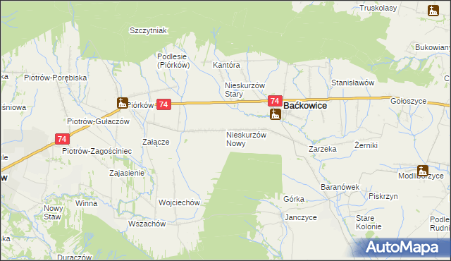 mapa Nieskurzów Nowy, Nieskurzów Nowy na mapie Targeo