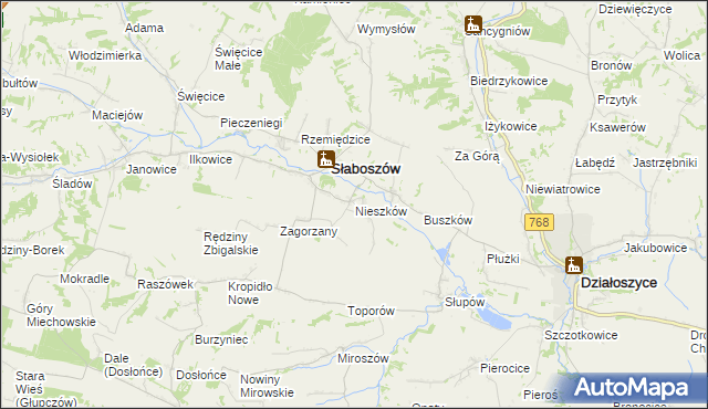 mapa Nieszków, Nieszków na mapie Targeo