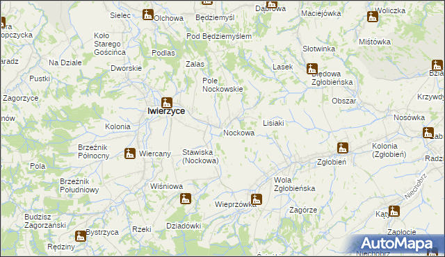 mapa Nockowa, Nockowa na mapie Targeo