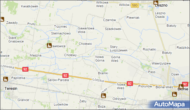 mapa Nowa Górna, Nowa Górna na mapie Targeo