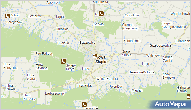 mapa Nowa Słupia, Nowa Słupia na mapie Targeo