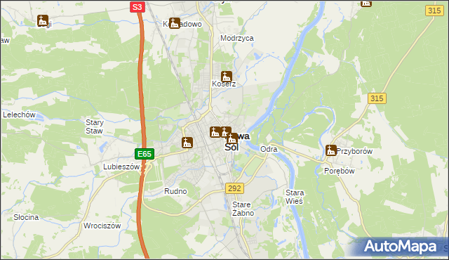 mapa Nowa Sól, Nowa Sól na mapie Targeo
