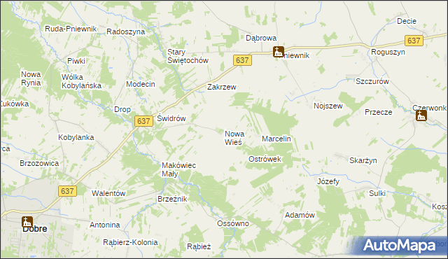 mapa Nowa Wieś gmina Dobre, Nowa Wieś gmina Dobre na mapie Targeo