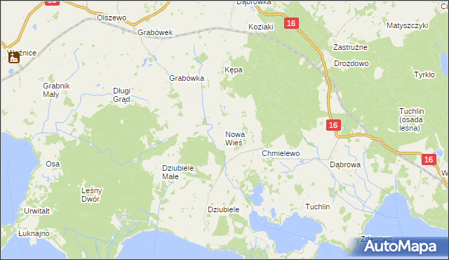 mapa Nowa Wieś gmina Orzysz, Nowa Wieś gmina Orzysz na mapie Targeo