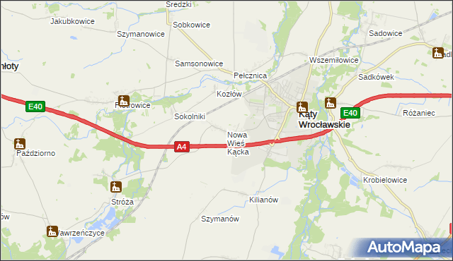 mapa Nowa Wieś Kącka, Nowa Wieś Kącka na mapie Targeo