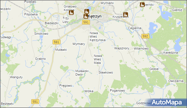 mapa Nowa Wieś Mała gmina Kętrzyn, Nowa Wieś Mała gmina Kętrzyn na mapie Targeo