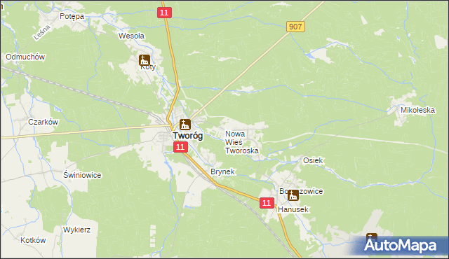 mapa Nowa Wieś Tworoska, Nowa Wieś Tworoska na mapie Targeo