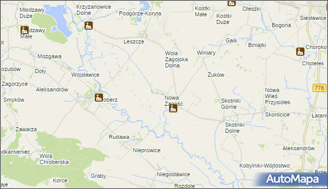 mapa Nowa Zagość, Nowa Zagość na mapie Targeo