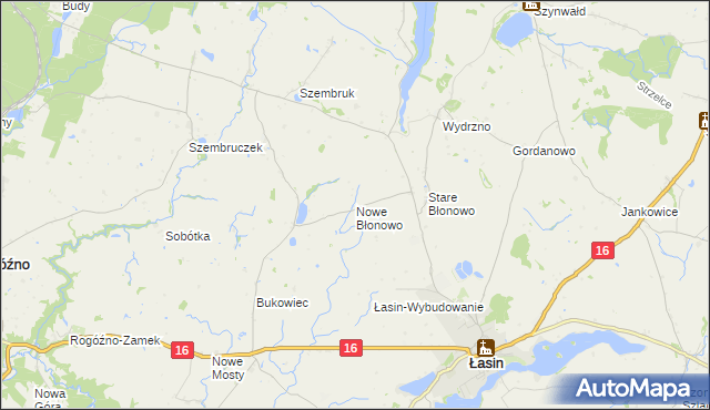 mapa Nowe Błonowo, Nowe Błonowo na mapie Targeo