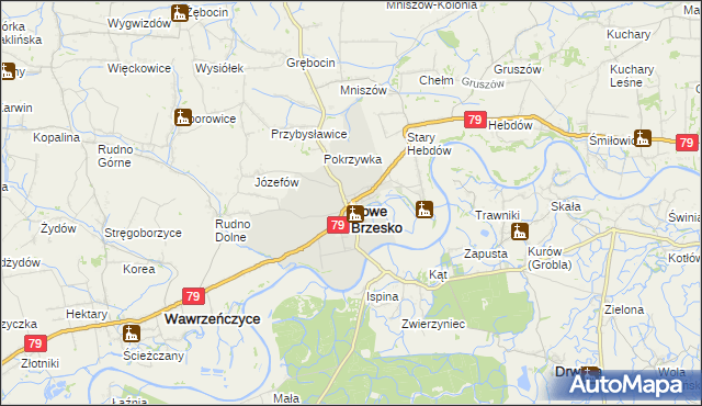 mapa Nowe Brzesko, Nowe Brzesko na mapie Targeo