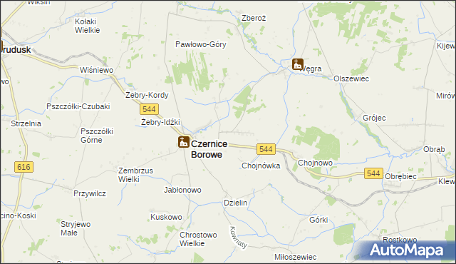 mapa Nowe Czernice, Nowe Czernice na mapie Targeo