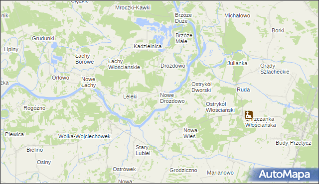 mapa Nowe Drozdowo, Nowe Drozdowo na mapie Targeo