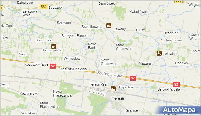 mapa Nowe Gnatowice, Nowe Gnatowice na mapie Targeo
